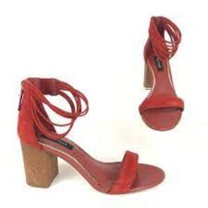 WHBM Margot Ankle Wrap Leather Sandals